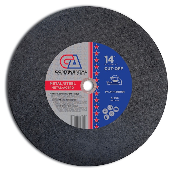 Continental Abrasives Continental Low Horsepower Chop Saw Wheel 14x7/64"x1" Type 1 A1-11401091